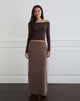 Image of Surina Maxi Skirt in Diagonal Striped Flock Brown and Cream