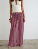 Image of Surina Maxi Skirt in Tilted Stripe Chiffon Pink and Burgundy