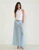 Image of Surina Maxi Skirt in Blurred Check Blue