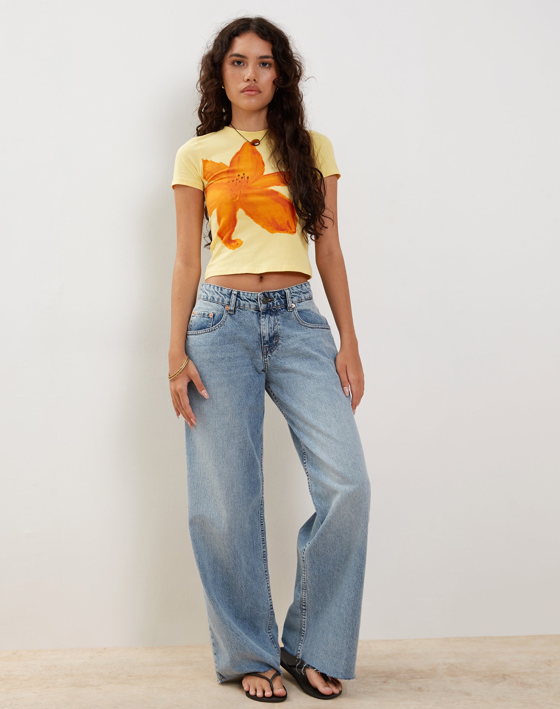 Lemonade with Summer Flower Print Baby Tee | Tiona – motelrocks.com