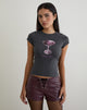 Image of Sutin Tee in Beluga Grey with Martini Girl Graphic