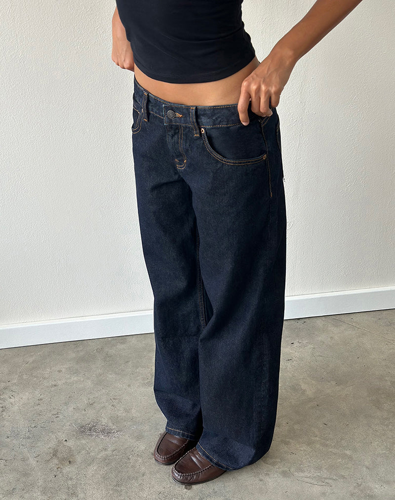 Low Rise Parallel Jeans in Indigo