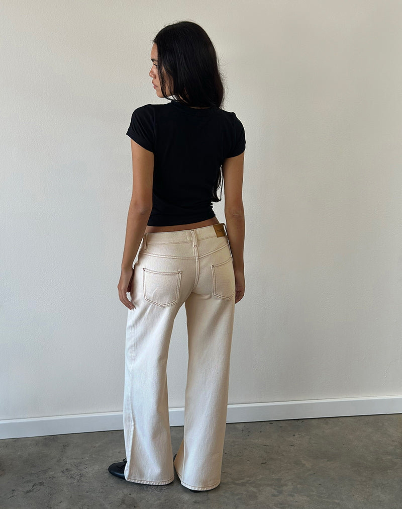 Image of Low Rise Parallel Jeans in Off White