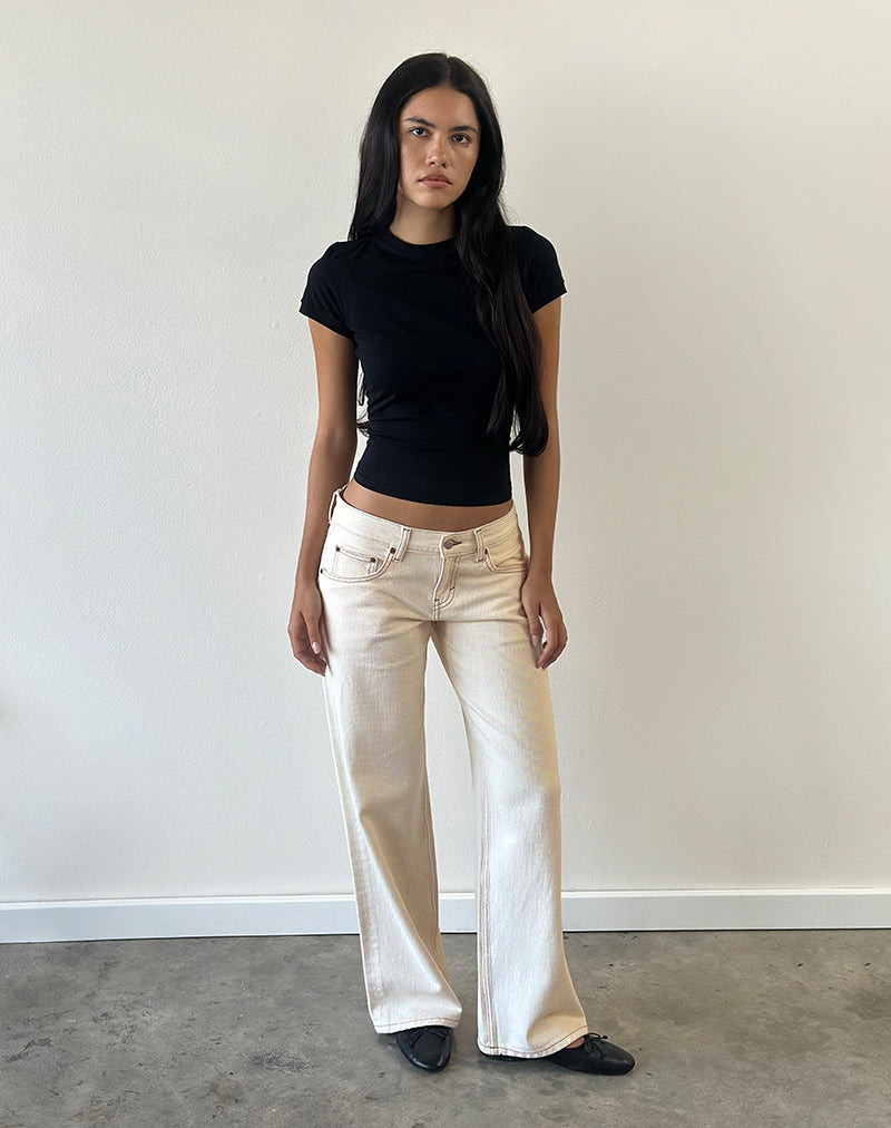 Image of Low Rise Parallel Jeans in Off White