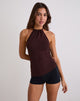 Image Sadra Halter Top in Rayon Jersey Bitter Chocolate
