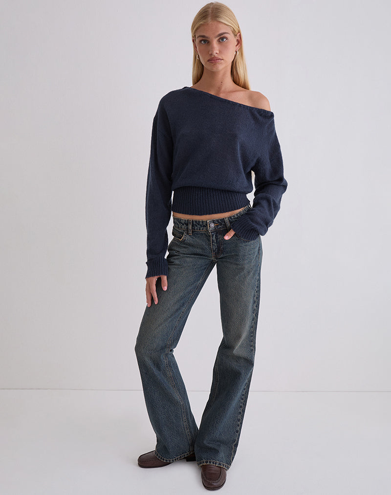 Image of Suena Asymmetric Jumper in Navy