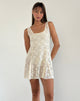 image of Tabah Mini Dress in Rose Lace Ivory