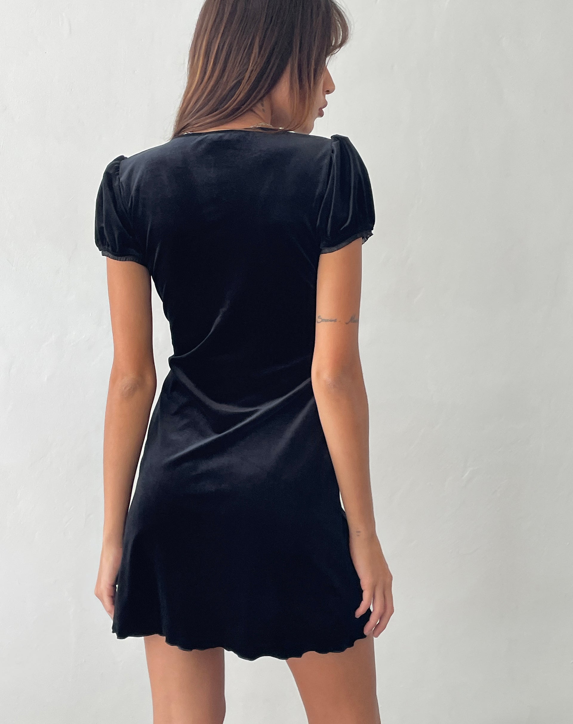 Image of Tabitha Mini Dress in Black Velvet