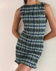 Image of Takayi Mini Dress in Linen Mono Check Green