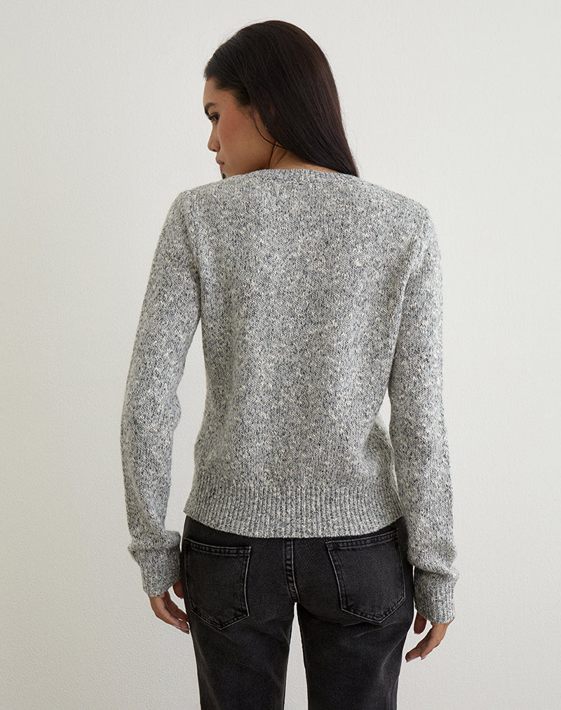 Image of Talira Cardigan in Knit Dark Grey Marl