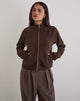Image of Tamayo Zip Turtleneck Jumper in Bitter Chocolate