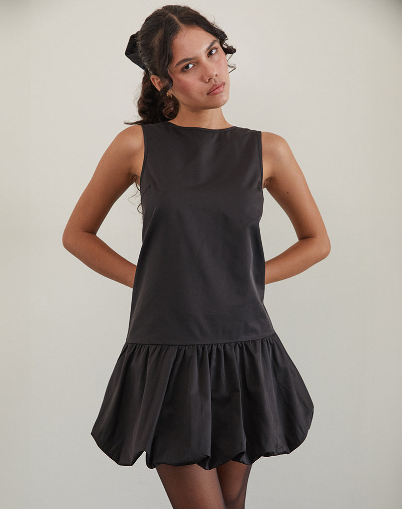 Tamilo Bubble Hem Mini Dress in Black Tamilo Bubble Hem Mini Dress in Black