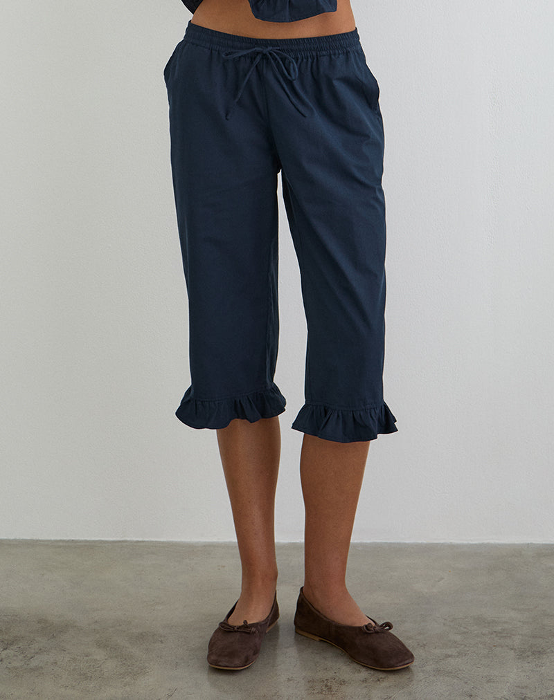 Tenison Capri Trouser in Dark Navy
