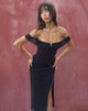 Image of Tarna Bardot Maxi Dress in Mesh Black
