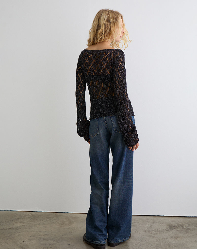 Image of Tate Jumper in Metallic Black