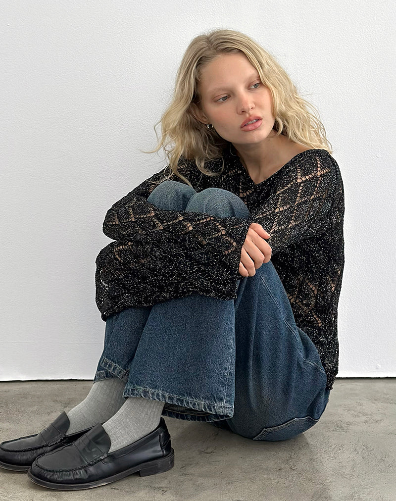 Image of Tate Jumper in Metallic Black