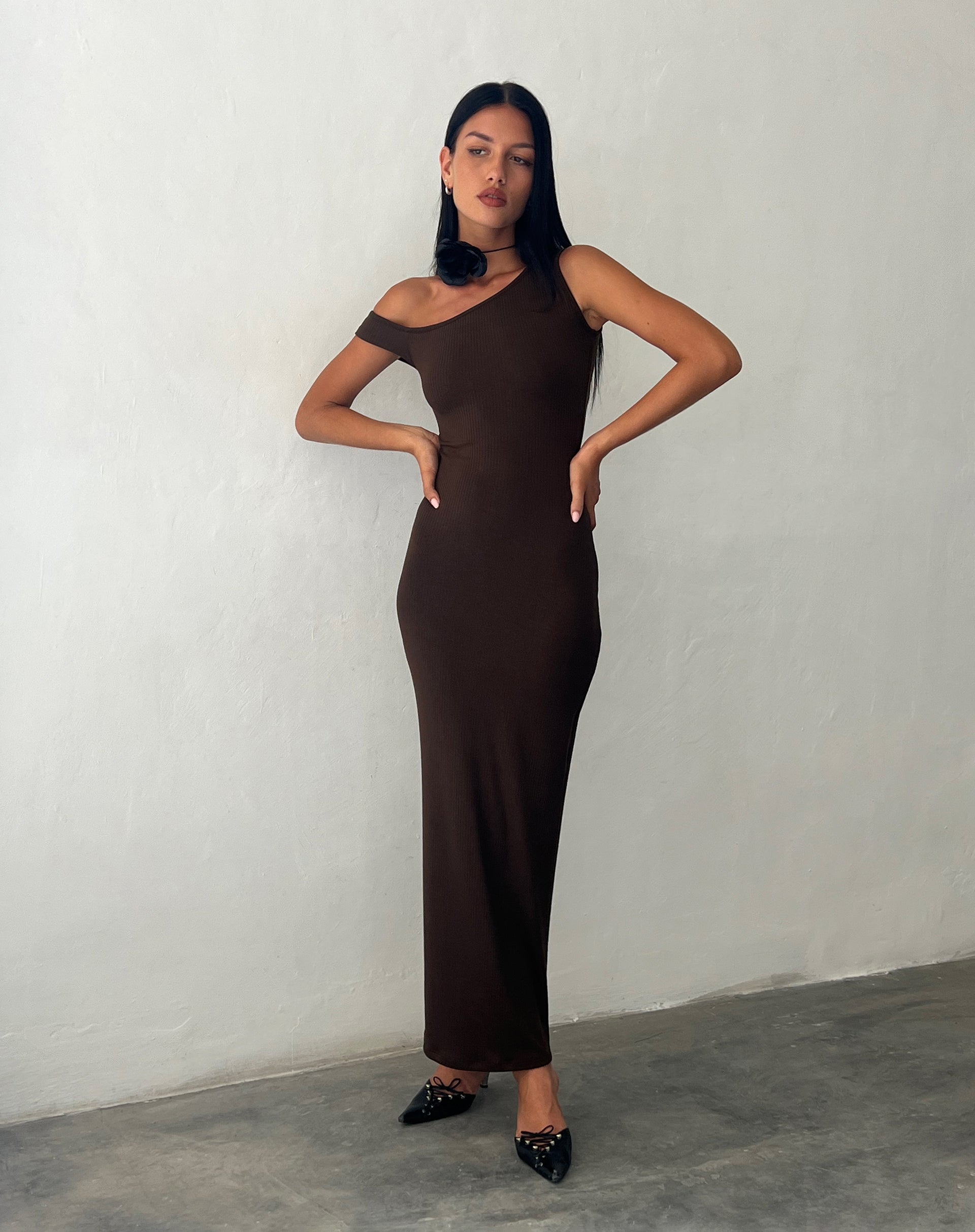Bardot Maxi Dress Bardot Mesh Dress Brown Rib Maxi Dress Tahyun Bardot Maxi Dress Bardot Mesh Dress Brown Rib Maxi Dress Tahyun