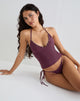 Image of Thorin Studded Tankini in Burgundy