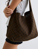 Image of Sota Twill Bag in Brown with Black Polka Print