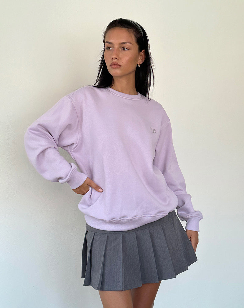 Image of Tillie Jumper in Violet with Grey Bow Embroidery