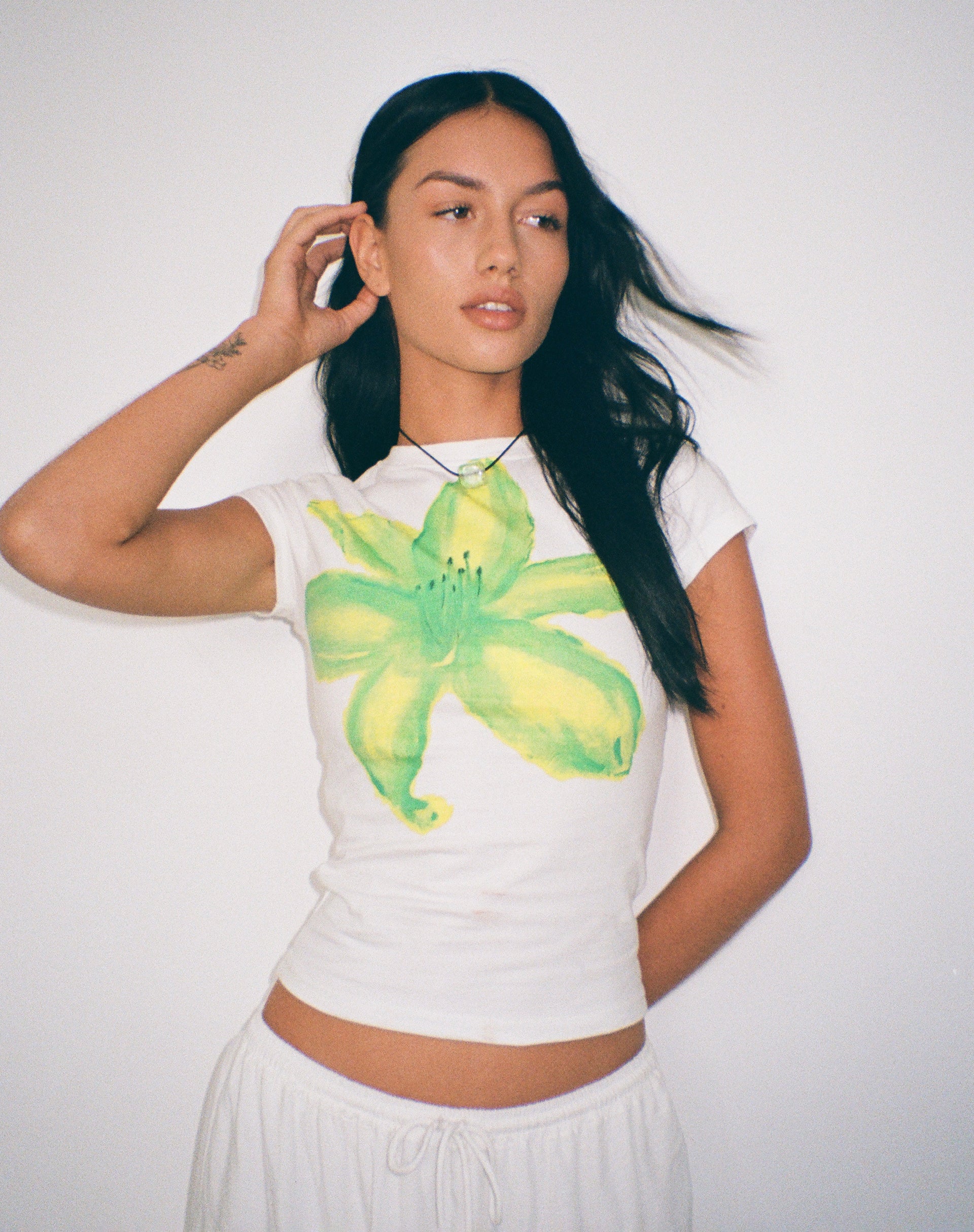 Image of Tiona Printed Tee in Summer Flower Lime
