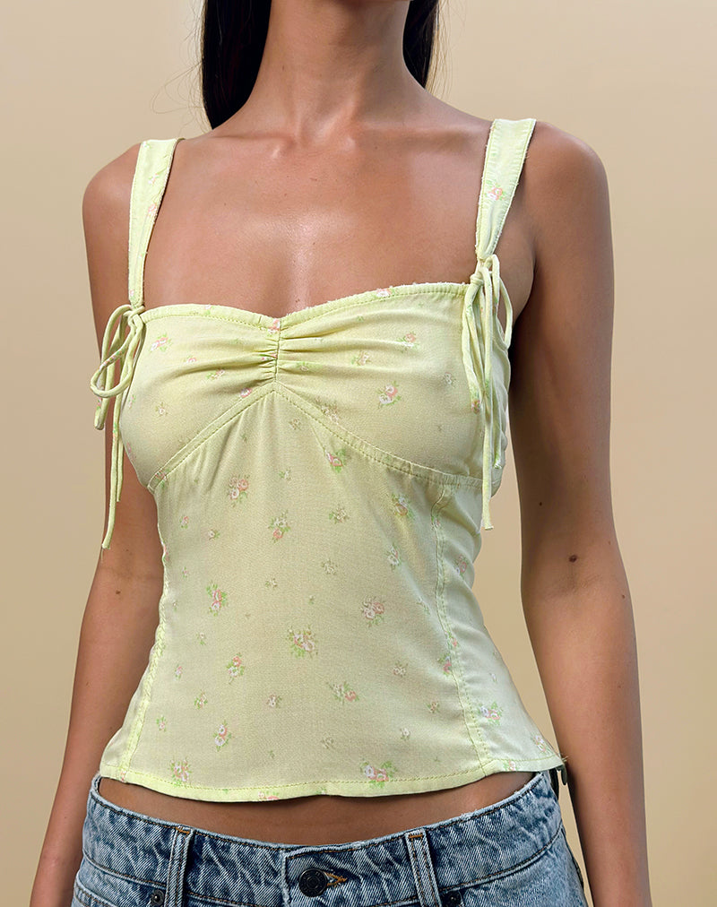 Image of Tismia Top in Fun Ditsy Floral Lime