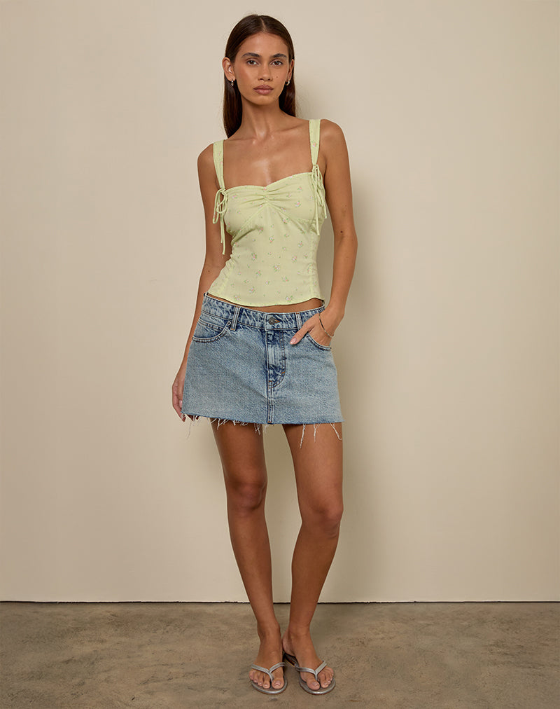 Image of Tismia Top in Fun Ditsy Floral Lime