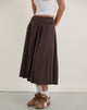 Image of Tisrah Skirt in Dark Brown Pinstripe