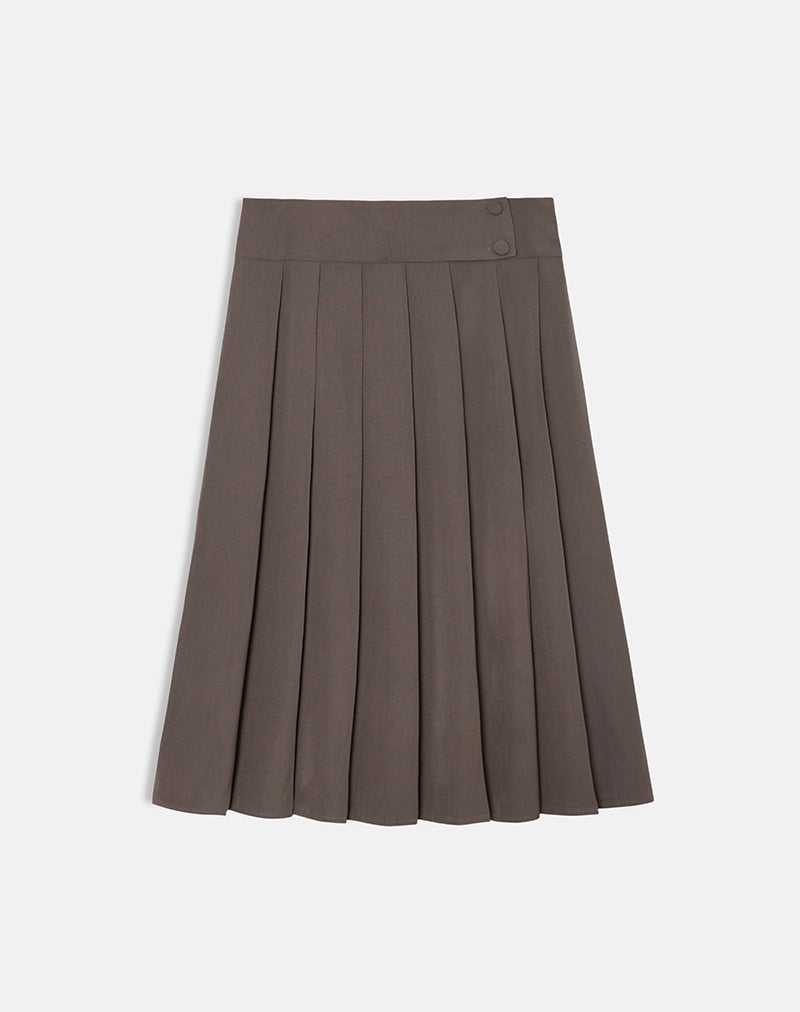 Image of Tisrah Midi Skirt in Truffle
