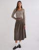Image of Tisrah Midi Skirt in Truffle
