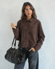 Image of Toba Collared Jacket in Corduroy Dark Brown