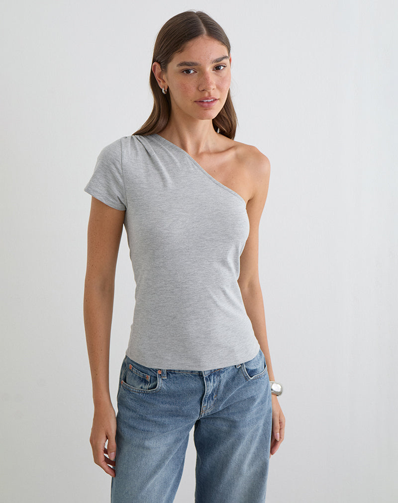 Tokiki One Shoulder Top in Jersey Misty