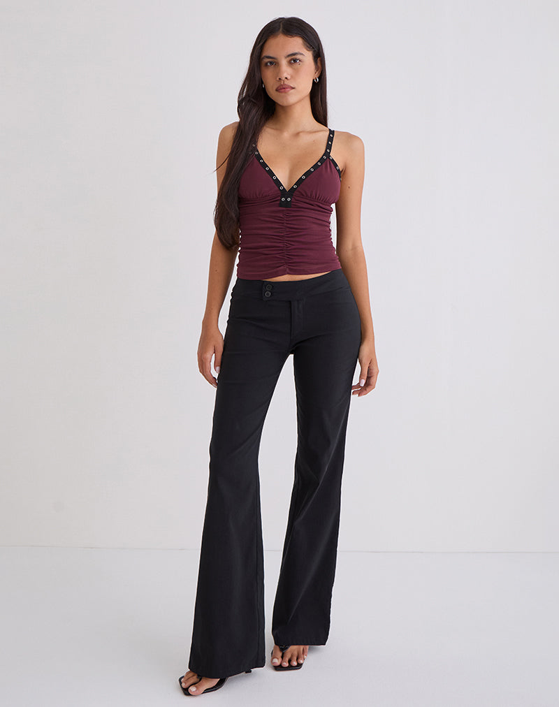 Image of Tolani Cami Top in Heavy Mesh Wine