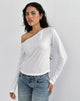 Image of Tole Asymmetric Button Up Top in Tissue Jersey Ivory