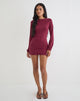 Image of Tomoko Mini Dress in Cupro Dark Red