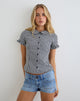 Image of Topaz Blouse in Mini Gingham Grey