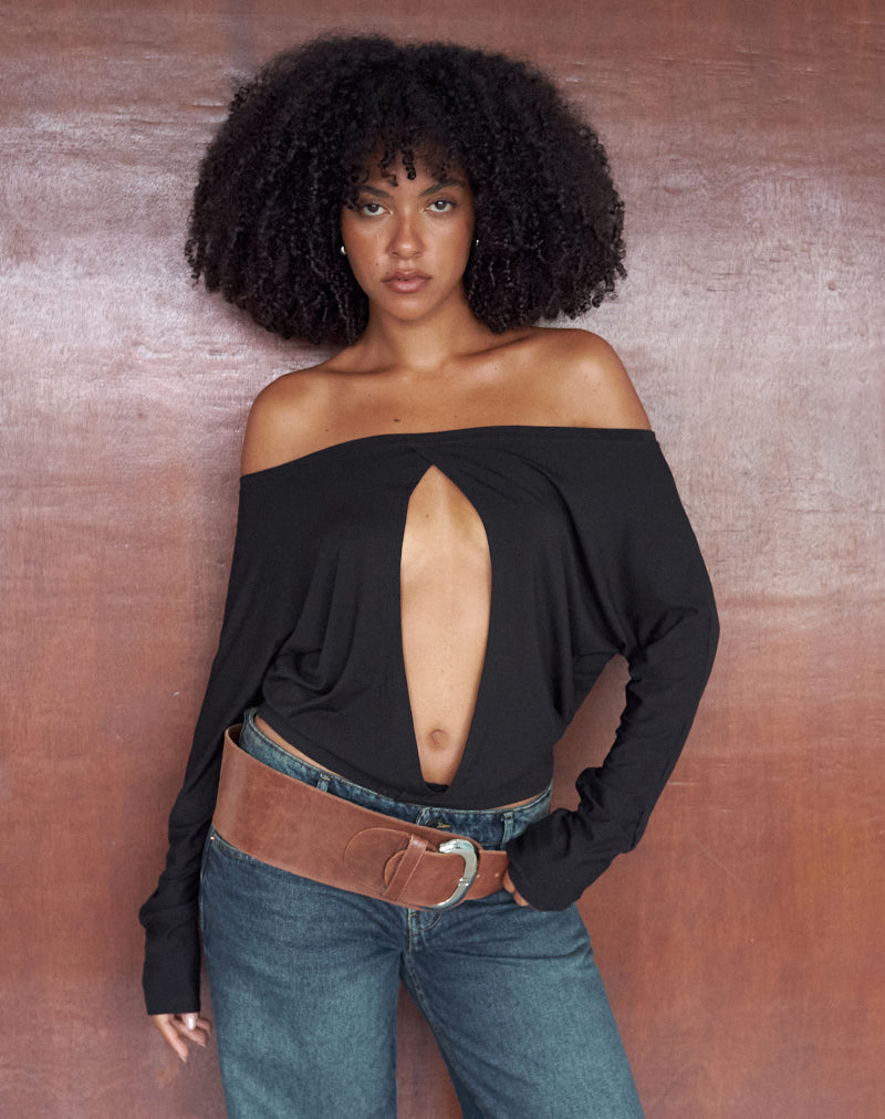 Toshi Long Sleeve Top in Jersey Black
