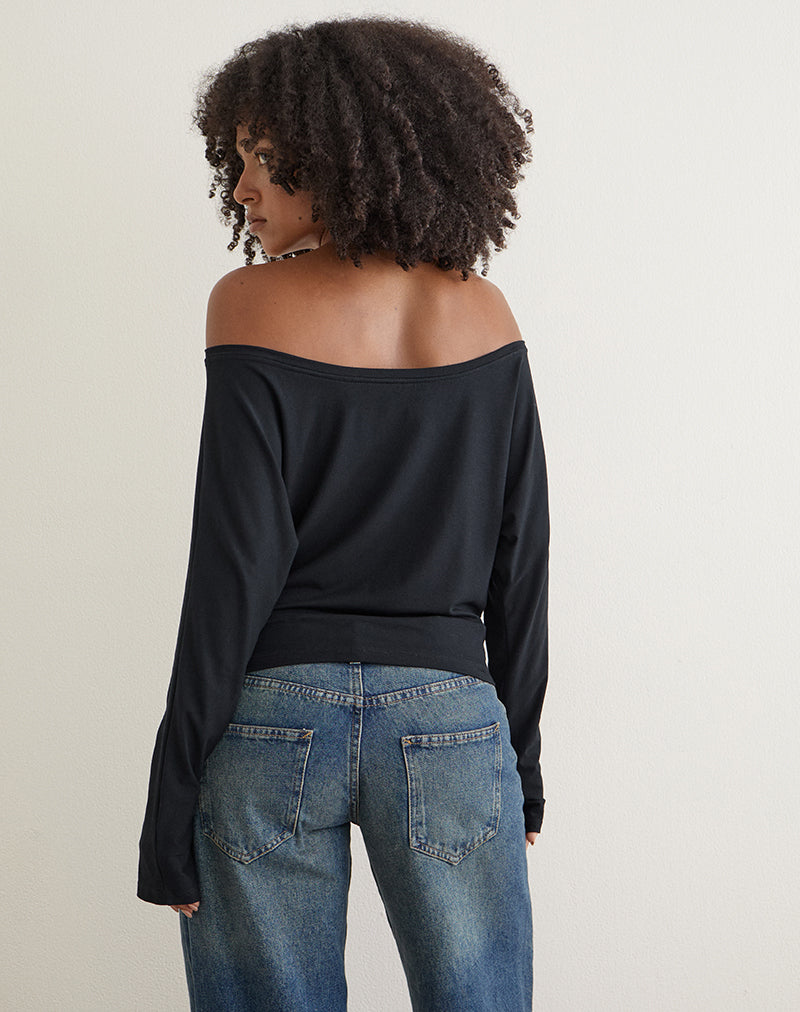 Image of Toshi Long Sleeve Top in Jersey Black