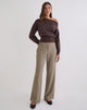 Image of Tova Tie Tailoring Trouser in Khaki Beige