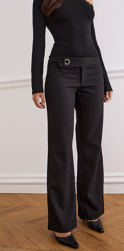 Image of Tova Tie Tailoring Trousers in Black