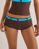 Image of Avi Swim Short in Brown with Blue Belt