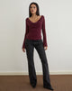 Image of Trivedi Long Sleeve Top in Flock Mini Leopard Plum