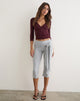 Image of Effy Tie Side Capri in Cupro Grey Marl