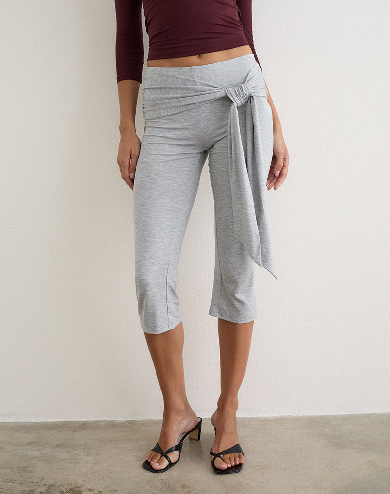 Image of Effy Tie Side Capri in Cupro Grey Marl