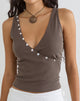 Image of Tulia Button Vest Top in Brown