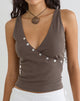 Image of Tulia Button Vest Top in Brown