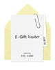 E-gift voucher with a yellow envelope on a white background