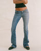 Image of Ultra Low Rise Flare Jean in Slate Blue
