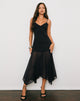 Image of Vakare Midi Dress in Chiffon Black