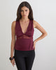 Image of Valeska Lace Insert Top in Satin Zinfandel